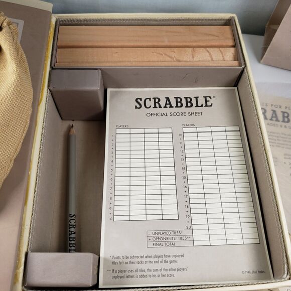 Hasbro Scrabble Crossword Game Vintage Bookshelf Edition Complete VG - Picture 10 of 16